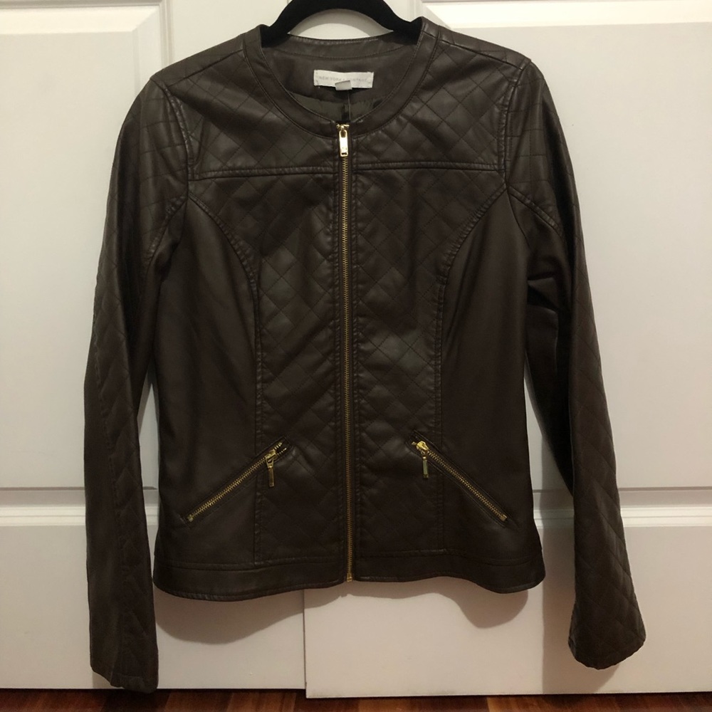 COPY - New York & Company Dark Brown Faux Leather Jacket